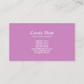 Süßwaren, Süßwaren Visitenkarte (Rückseite)