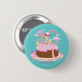 Süßwaren und Schokoladenkuchen zum Geburtstag Button (Vorne & Hinten)