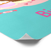 Süßwaren und Schokoladenkuchen zum Geburtstag Poster (Ecke)