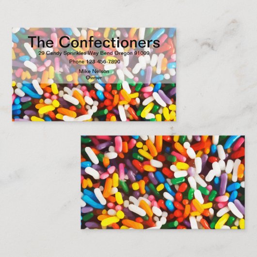 Süßwaren Visitenkarte (Vorne/Hinten)