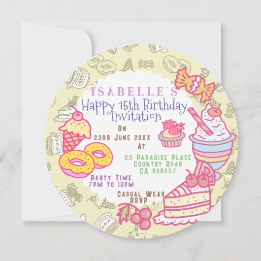 Süßwarenbäckerei und Getränke Feiertagskarte (Vorderseite)