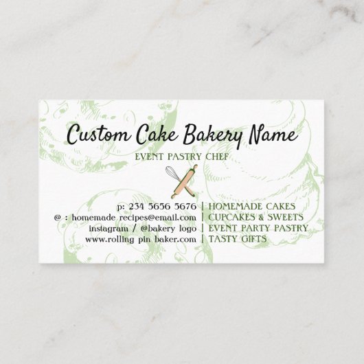 Süßwarenbäckermädchen Visitenkarte (Rückseite)