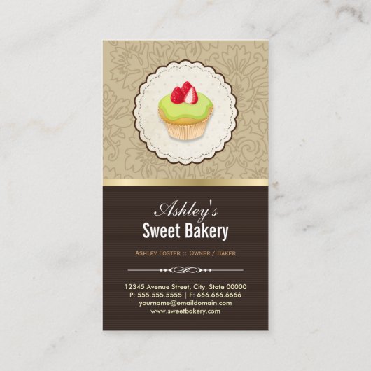 Süßwarengeschäft - Breads Rolls Cupcakes Dessert Visitenkarte (Rückseite)