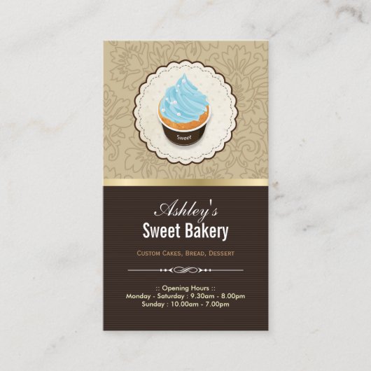 Süßwarengeschäft - Cupcakes Chocolates Dessert Visitenkarte (Vorderseite)