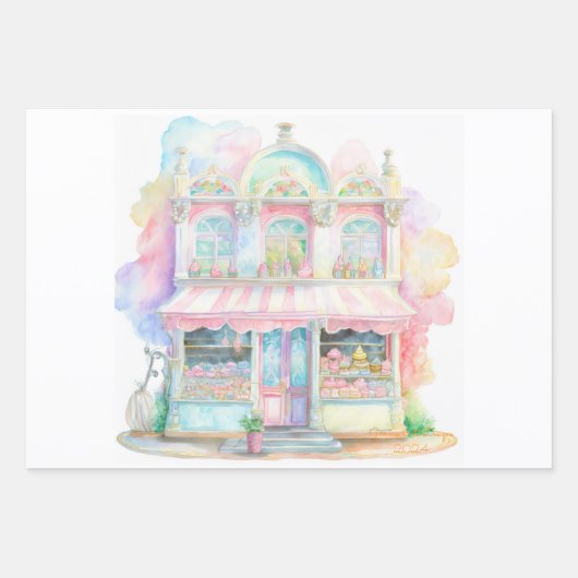 Süßwarengeschäft in Paris Geschenkpapier Set (Vorderseite)