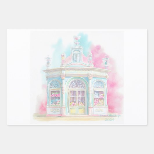 Süßwarengeschäft in Paris Geschenkpapier Set (Vorderseite)