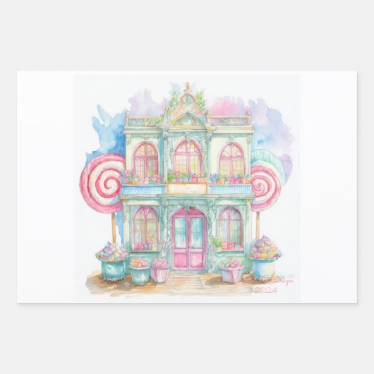 Süßwarengeschäft in Paris Geschenkpapier Set (Vorderseite)