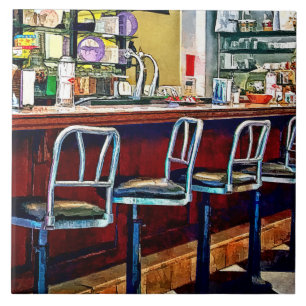 Süßwarenladen mit Limonadenbar Fliese