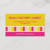 Süßwarenladen-Schädel-Visitenkarte Visitenkarte (Rückseite)