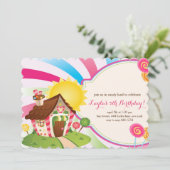 Süßwarenladen Süßigkeiten Geburtstag Einladungen (Stehend Vorderseite)