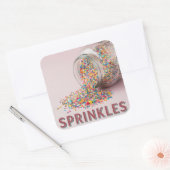 Süßwarensprinklen, Vintage Poster von Natasha Quadratischer Aufkleber (Umschlag)