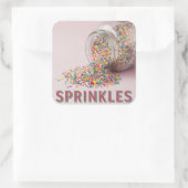Süßwarensprinklen, Vintage Poster von Natasha Quadratischer Aufkleber (Tasche)