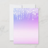 Süßwasser 16 Parfüm Flasche lila tropfende Glitzer Dankeskarte (Rückseite)