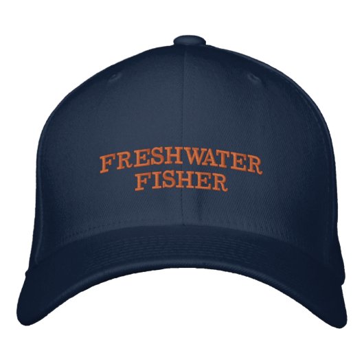 Süßwasser-Angler-Fischerhut Bestickte Baseballkappe (Vorderseite)