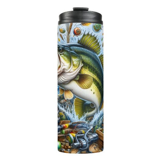 Süßwasser-Forellenbarsch-Angeln Thermosbecher (Vorderseite)
