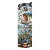 Süßwasser-Forellenbarsch-Angeln Thermosbecher (Nach links gedreht)