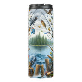 Süßwasser-Forellenbarsch-Angeln Thermosbecher (Rückseite)