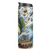 Süßwasser-Forellenbarsch-Angeln Thermosbecher (Nach rechts gedreht)