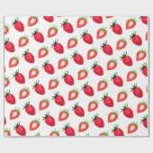 Süßwasserfarben Erdbeeren Geschenkpapier (Flach)