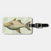 Süßwasserfisch auf Karte Gepäckanhänger (Vorderseite horizontal)