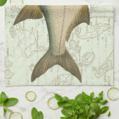 Süßwasserfisch auf Karte Handtuch (Gefaltet)