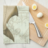 Süßwasserfisch auf Karte Handtuch (Viertel Falte)