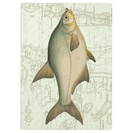Süßwasserfisch auf Karte Klemmbrett (Rückseite)