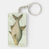 Süßwasserfisch auf Karte Schlüsselanhänger (Rückseite)