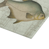 Süßwasserfisch auf Karte Schneidebrett (Ecke)