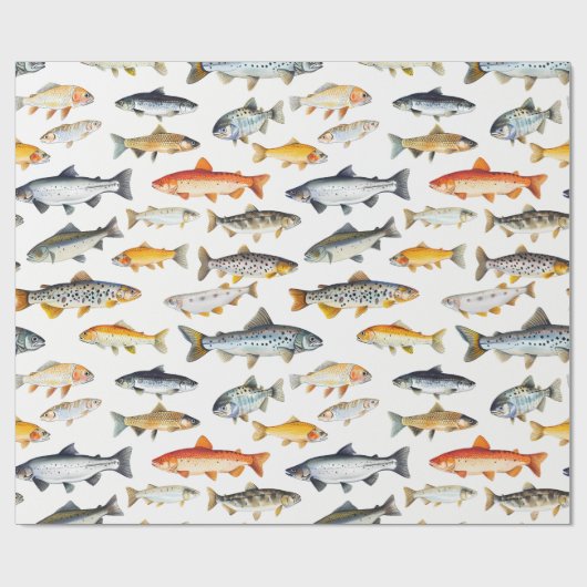 Süßwasserfisch Geschenkpapier (Flach)