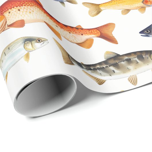 Süßwasserfisch Geschenkpapier (Rolleneckpunkt)