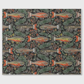 Süßwasserfisch, Stilvolles Design, Forelle, Fische Geschenkpapier (Flach)