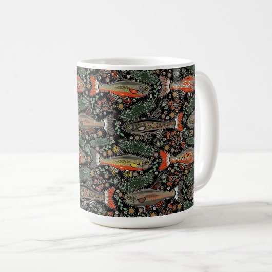 Süßwasserfisch, Stilvolles Design, Forelle, Fische Kaffeetasse (VorderseiteRechts)