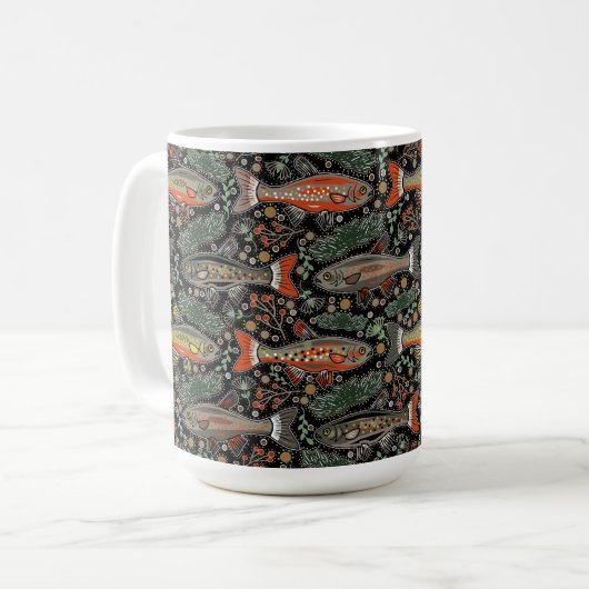 Süßwasserfisch, Stilvolles Design, Forelle, Fische Kaffeetasse (Vorderseite Links)