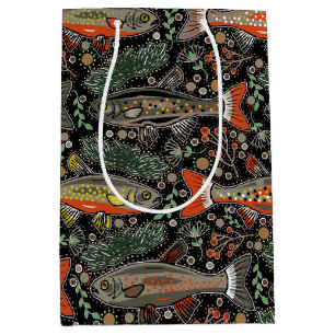 Süßwasserfisch, Stilvolles Design, Forelle, Fische Mittlere Geschenktüte
