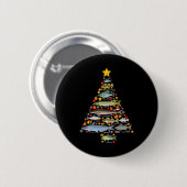 Süßwasserfischarten Weihnachtsbaum Angeln Xma Button (Vorne & Hinten)