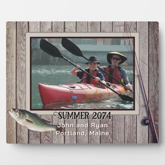 Süßwasserfischerei Rustikales Gerahmtes Foto Fotoplatte (Vorderseite)