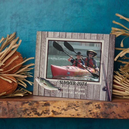 Süßwasserfischerei Rustikales Gerahmtes Foto Fotoplatte (Seite)