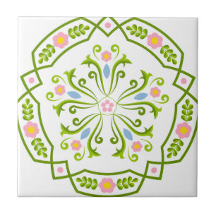 Süßwasserfliesen, frisch grüne Blume Fliese