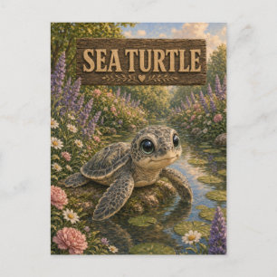 Süßwasserschildkröte Baby-Geschichtenbuch-Nursery- Postkarte