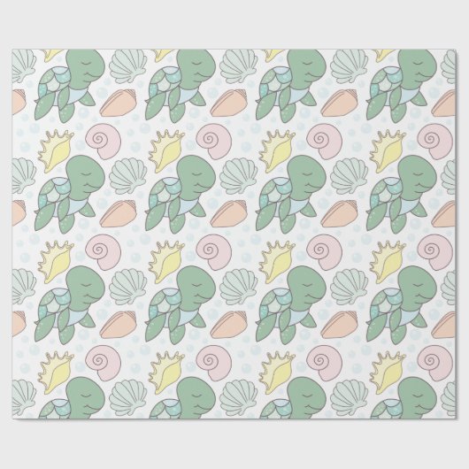 Süßwasserschildkröten und Babywaschpapier Geschenkpapier (Flach)