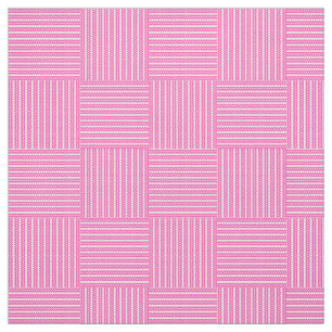 Süßwatte Rosa Weiße Korbgeflecht-Muster Stoff