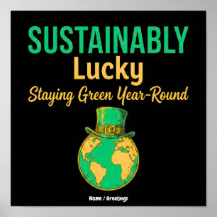 Sustainabel Glückliches Erde Öko-Freundliches Grün Poster
