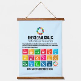 Sustainability Goals Motivational Inspiring Gifts Wandteppich Mit Holzrahmen