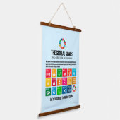 Sustainability Goals Motivational Inspiring Gifts Wandteppich Mit Holzrahmen (Gewinkelt)