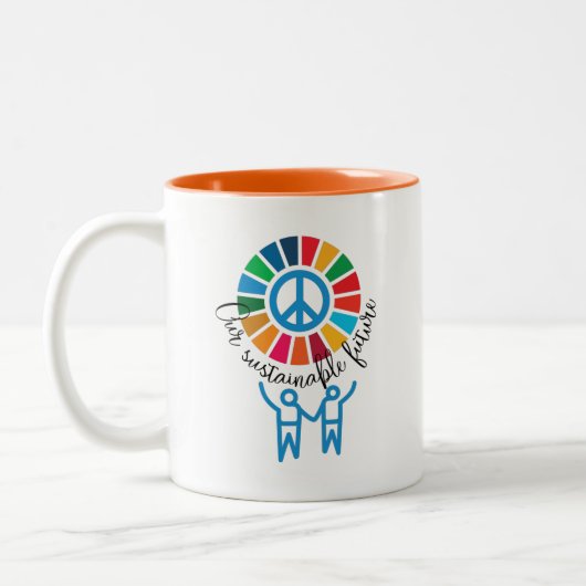 Sustainability Warrior Coffee Cup -Dishwasher Safe Zweifarbige Tasse (Links)
