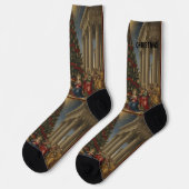 Sustainable Nativity Santa Christmas Socks Socken (Linkes Detail)