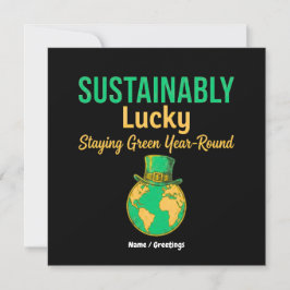 Sustainably Lucky Earth Umweltfreundliches grünes Einladung