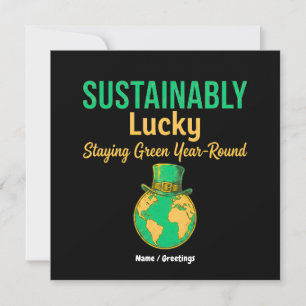 Sustainably Lucky Earth Umweltfreundliches grünes Einladung