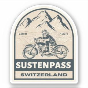 Susten Pass - Motorradtour in den Schweizer Alpen Aufkleber